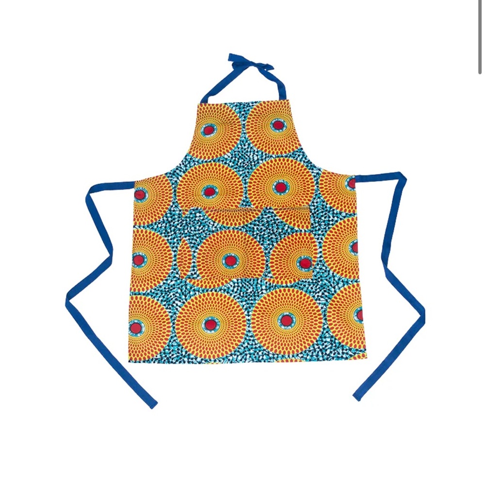 Royal Jelly Harlem Johnny Apron in Teal & Orange Asterix